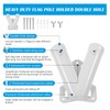 Double Flag Pole Bracket Holder, Flag Pole Holder for Outside