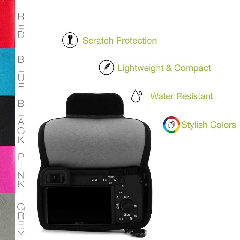 MegaGear Neoprene Case Compatible with Sony Alpha A6600 (18-135mm) -