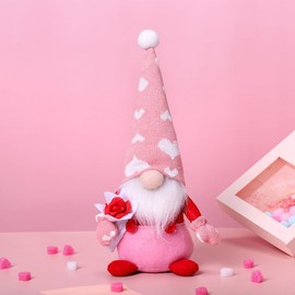 Lyaciomn Mr. and Mrs. Scandinavian Tomte Doll Valentines Valentine Day Gnomes Decoration Plush for Home Table Ornaments Cloth 2 PCS