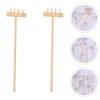 Kisangel 3sets Tabletop Zen Garden Rake Mini Size Bamboo Craft