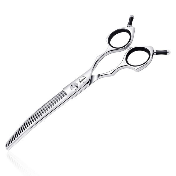 HASHIMOTO Curved Chunkers Shears for Dog Grooming,Curved Dog Texturizing Scissors,Cat