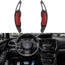 For Subaru Accessories Shift Paddles Cover Extension Steering Wheel Shifter Extended Trim For Compatible with Subaru Forester Outback XV BRZ WRX Impreza Crosstrek Legacy Aluminum Decor 2PCS) (Black)