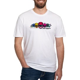 CafePress Power Rangers Linear Helmets Men's Classic T Shirt Men's Semi-Fitted Classic T-Shirt White