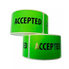 Labels and More 500 Accepted QC Green Inventory Control Warehouse Label Stickers (10 Rolls/500)
