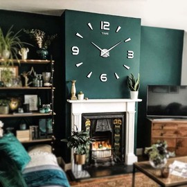 Mintime Large Wall Clock Battery Operated DIY Wall Clock for Modern Decorative Living Room/Office