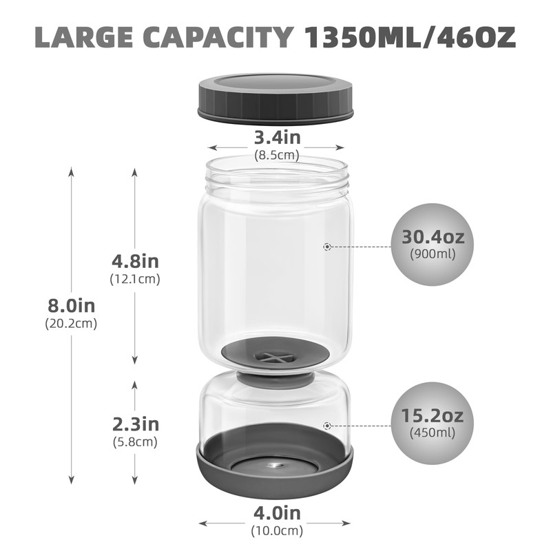 Luvan Hourglass Pickle Jar with Strainer Flip - 46oz Glass