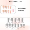 IMRAIN Long Press on Nails Stiletto Fake Nails White French
