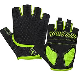 MOREOK Cycling Gloves Bike Gloves-[5MM Shock-Absorbing SBR Gel] [Full Palm Protection][Ultra Ventilated] Bicycle Gloves-for Cycling,Training,Workout,Sports-for Men/Women AK098-Yellow-XL