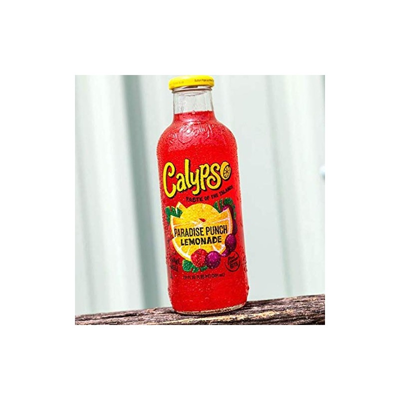 Calypso Lemonades 16 Ounce Glass Bottles 6 Pack (Paradise Punch