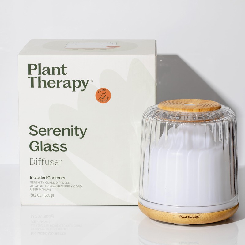 Plant Therapy Serenity Glass Diffuser, Elegant Glass Cover, Intermittent &