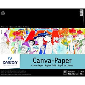 Canson 100510843 Foundation Series Canva-Paper Pad Primed for Oil or Acrylic Paints, Top Bound, 136 Pound, 16 x 20 Inch, 10 Sheets, 16" x 20", 0