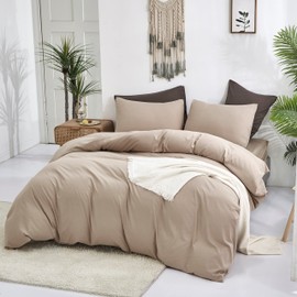 Pureant Cream Coffee Comforter Sets Full Size Solid Khaki Bedding Comforters Champagne Cozy Quilts Modern Soft Taupe Color Blankets Breathable Women Men Cream Khaki Bed Comforter Oatmeal Brown Tan Bed