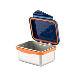 Kid Basix Safe Snacker, Reusable Stainless Steel Lunchbox Container for Kids & Adults, Reusable Food Container, BPA Free, Dishwasher Safe, 7oz, Navy