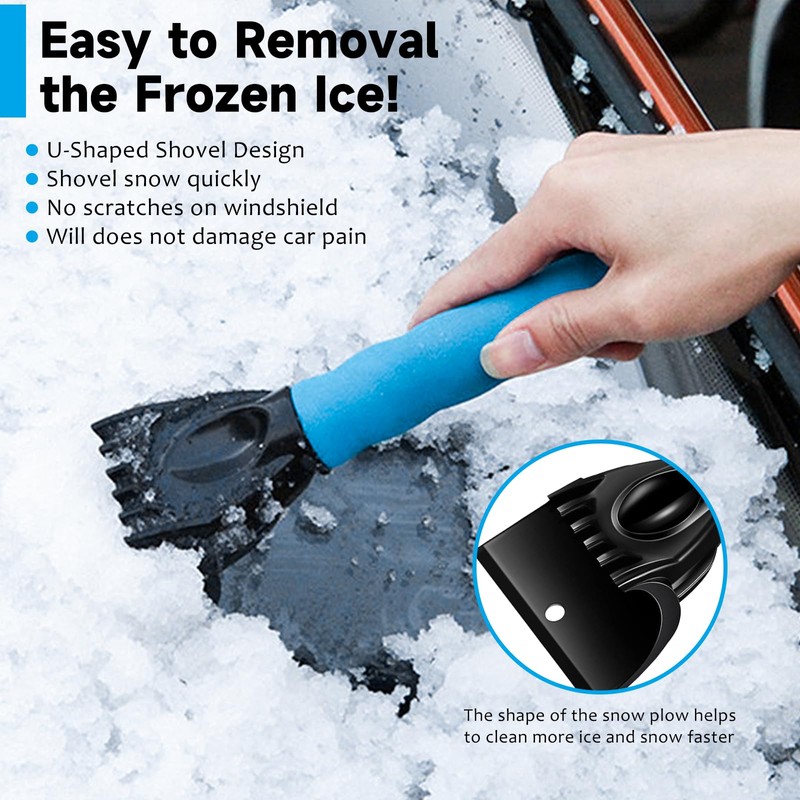 ItsyFox Ice Scraper for Car Windscreen 2 Pcs Windscreen Ice