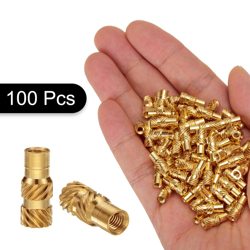 QUARKZMAN Pack of 100 M3 Threaded Inserts Brass Heat Set