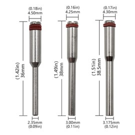TorSor - Juego de 30 mandriles de montaje de rueda de corte de 2,35 mm, 3,0 mm, 3,175 mm, 1/8 pulgadas, soporte para mandriles de vástago eléctrico giratorio Dremel, disco de molienda de taladro de