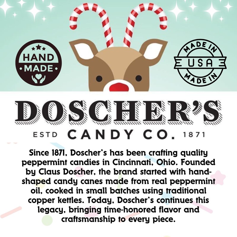 Doscher's Gourmet Hand Crafted Peppermint Candy Canes 5ct Box