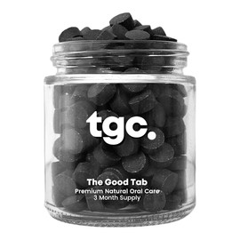 The Good Company Mint Charcoal Tooth Tabs with Fluoride, 180 Tablets