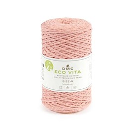 DMC Eco Vita 4, Baby Pink Crochet Knitting Macrame Yarn, 250g