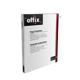 Offix Letter Size Page Protectors, Non-Glare, Ultra Clear & Lightweight - Box 100 (8-1/2-by-11-inch)