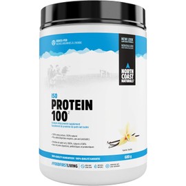 North Coast Naturals- Grass Fed Iso Protein 100- Whey Protein Powder Fortified with the prebiotic inulin and probiotic - 680g - Vanilla