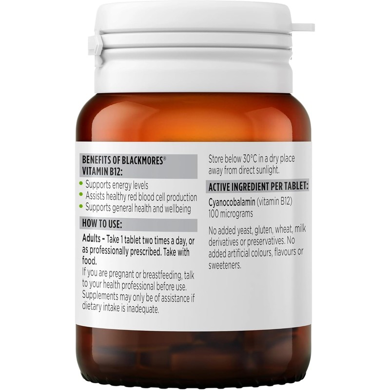 Blackmores Vitamin B12 | Supports Energy Levels & Assists in