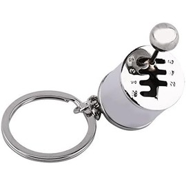 03 Llavero de Cambio de Marchas de transmisión Manual de Seis velocidades de Metal Pulido, Modelo de Pieza de automóvil, Llavero de Juguete, Llavero de Cambio de(12-Silver)