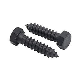 1/2" x 2”, 25-Piece Black Lag Bolts, Rustproof 4-Layer Ceramic BLAKOTE, 2X Protection of Galvanized Lag Screws, for Decks Pergolas by Makers Bolt