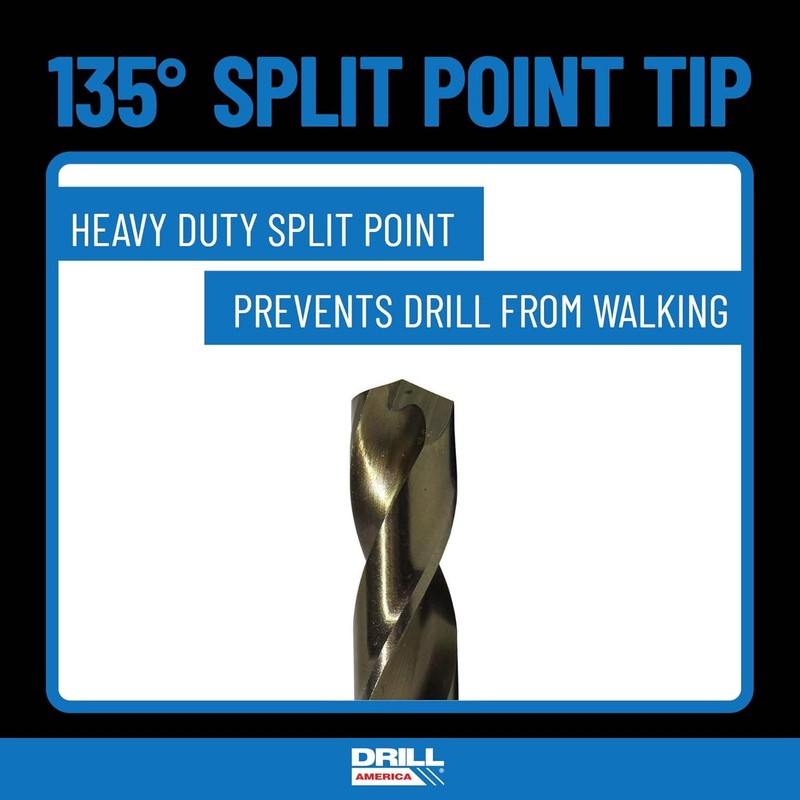 Drill America 15 Piece Cobalt Drill Bit Set with Gold