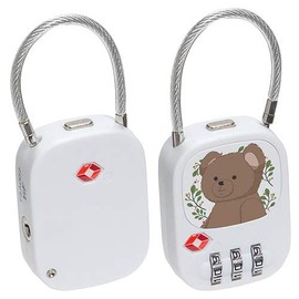 TSA Approved 3 Digit Lock with Zinc Alloy Steel Cable,Ideal for Suitcases Luggage Briefcases Computer Bags Schoolbags Backpacks Toolkit Cabinets and Gym Customized Digital Pattern for Adults and Kids