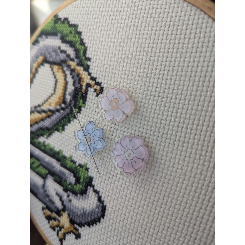 Pastel Flowers Mini Magnetic Acrylic Needle Minder Set