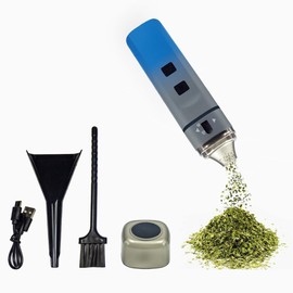 GOSATYUM Portable Electric Herbal Grinder, 1/1.5g Capacity, USB Rechargeable, Aluminum Alloy and Plastic, Gift Box (Gradient blue-gray)