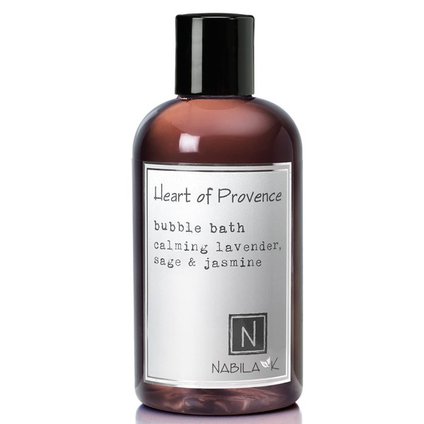 Nabila K - Heart of Provence - Bubble Bath - Natural Ingredient - Essential Oils - Sensitive Skin - Tear-Free - Gentle Formula - Moisturizing - Luxury Bubble Bath - Women & Men - Lavender & Sage - 8oz