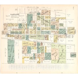 Historic 1929 Wall Map - Atlas and plat Book of Elkhart County, Indiana : compiled from surveys and The Public Records of Elkhart County, Indiana. - Nappanee 18in x 16in