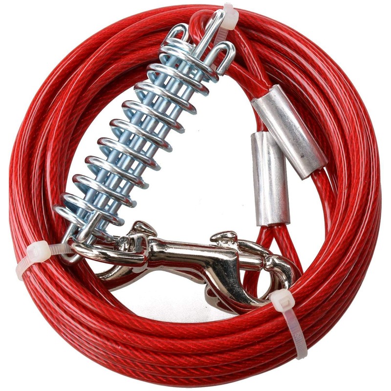 20FT/ 6M Weather Resistant Strong Secure Pet Dog Tie-Out Cable
