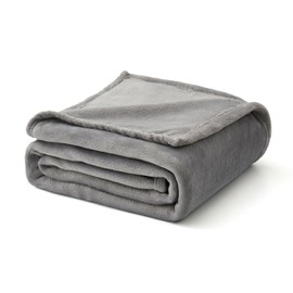 MIULEE Flannel Fleece Throw Blanket Soft Fluffy Solid Color Comfortable Plush Warm and Cozy for Bed Sofa Bedroom Travel/Single Silver Grey 51x60 Inch 130x150cm