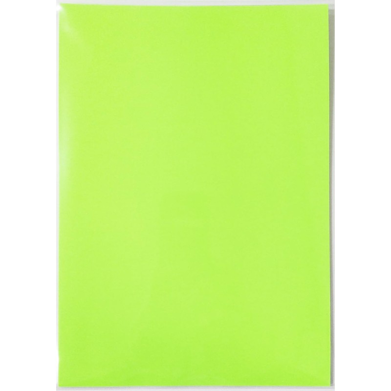 Fluorescent Green Fluorescent Sheets, Approx. A4 Size, 5 Sheets