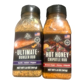Pit Boss BBQ Gift Pack  - Hot Honey Chipotle Rub 5.9oz, Ultimate Burger 5.8oz
