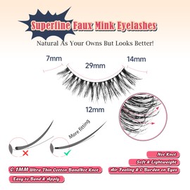 Siligli Wipsy Lashes Cat Eye False Eyelashes Natural Look 7 Pair Lash Strips Siligli