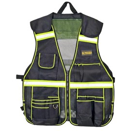 Dr.TOUGH Work Vest for Men Reflective Vest Black Safety Vest for Men Tool vest For Carpenters Electrician (Green)