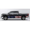 American Flag Waving Rocker Panel Graphic Decal Wrap Kit for