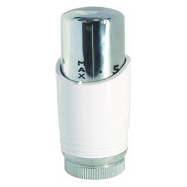 SOMATHERM FOR YOU, 601522801 Thermostatic Head M30 x 1.5 White/Chrome Design for Towel Warmer or Designer Radiator, Modern Design, Liquid Expansion, Connection with a Thread of M 30 x 1.5