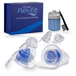 ZQuiet, Earplugs, Noise Reduction Earplugs for Sleep, Work, Concerts & Travel, Includes 2 Sizes, Premium Gift Box & Storage Case