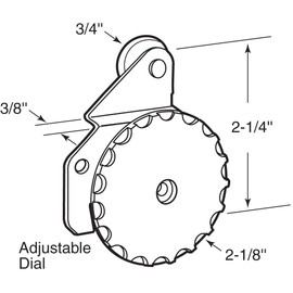 Prime-Line Products N 7176 Closet Door Hanger, Dial Action, 3/8-Inch Offset, 3/4-Inch Nylon,(Pack of 2)