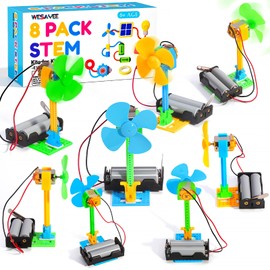 Bulk STEM Kits - 8 Set Electrical Fans, Girls Boys Crafts Science Kits for Kids Age 8-12, STEM Toys for Boys 6-8 8-10 6 7 8 10 12 13 Classroom, Engineering Activities Experiments Projects Circuit