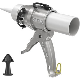 SILIGUN™ PRO Compact 24:1 Caulking Gun - No Drip Caulk Gun - Patent Design - Lightweight Aluminum Frame - Works with all 10 oz Tubes (SILIGUN PRO Nozzle Kit)