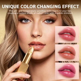 lxmtou pH Lipstick Color-Changing for Women, Transfer-Proof Color Changing Lipstick Long Lasting with Clear Gold Foil, Moisturizing & Nourishing Lip Balm