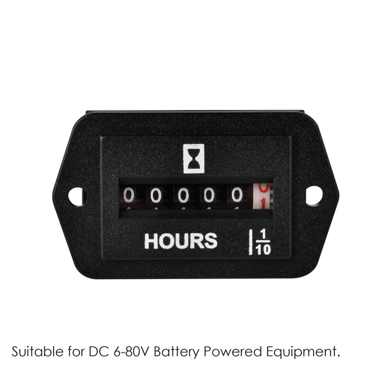 Jayron JR-HM002 DC 6-80V Snap in Mechanical Hour Meter for