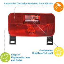 Lumitronics Red Surface Mount Stop/Turn/Tail, License Bracket/Light for RV, Trailer, Camper, 5th Wheel and Motorhomes (Black)