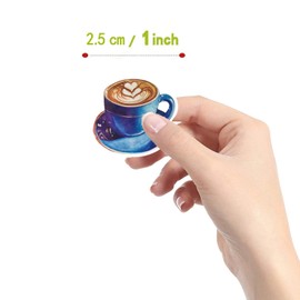 500Pcs Cute Coffee Stickers, Cartoon Drink 1 Inch Labels with 8 Patterns Decal Rolls Self Adhesive Seals for Scrapbooking Cards Envelopes， Gifts for Kids Teens Adults for Birthday Party Supply Reward